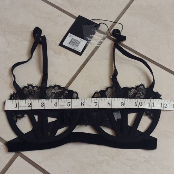 NWT Thistle and Spire Sidney Open Cup Bra Black 32DD - Picture 4 of 14